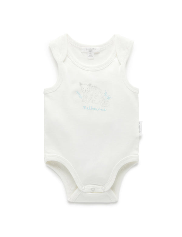 Melbourne Print Bodysuit - Vanilla