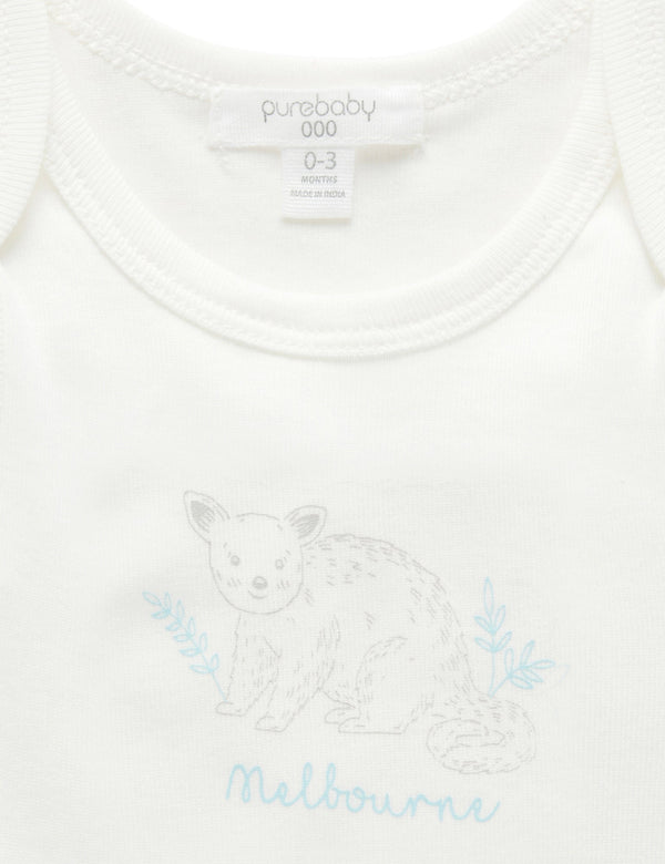 Melbourne Print Bodysuit - Vanilla