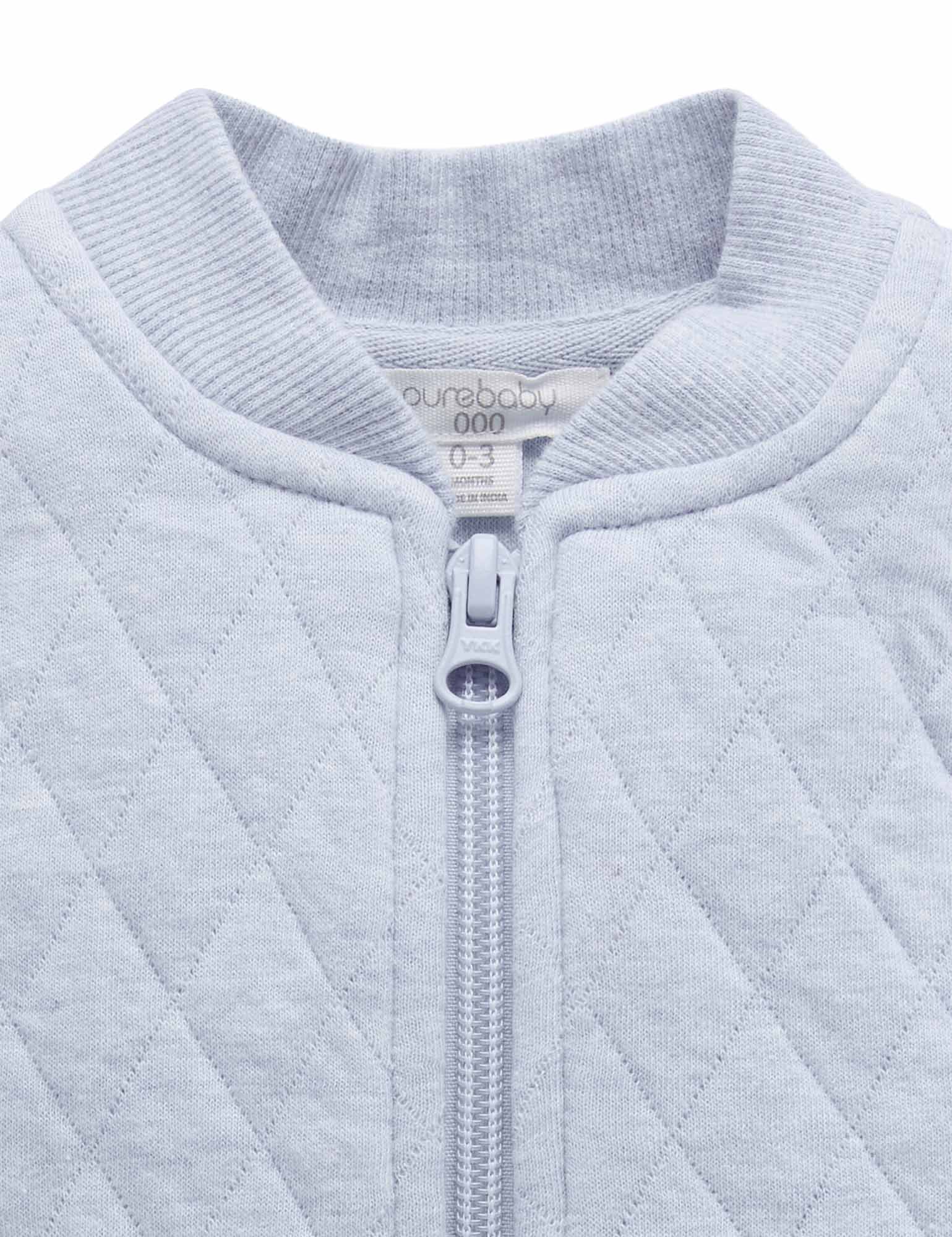Quilted Vest - Soft Blue Melange