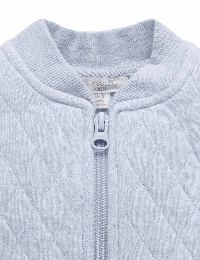 Quilted Vest - Soft Blue Melange