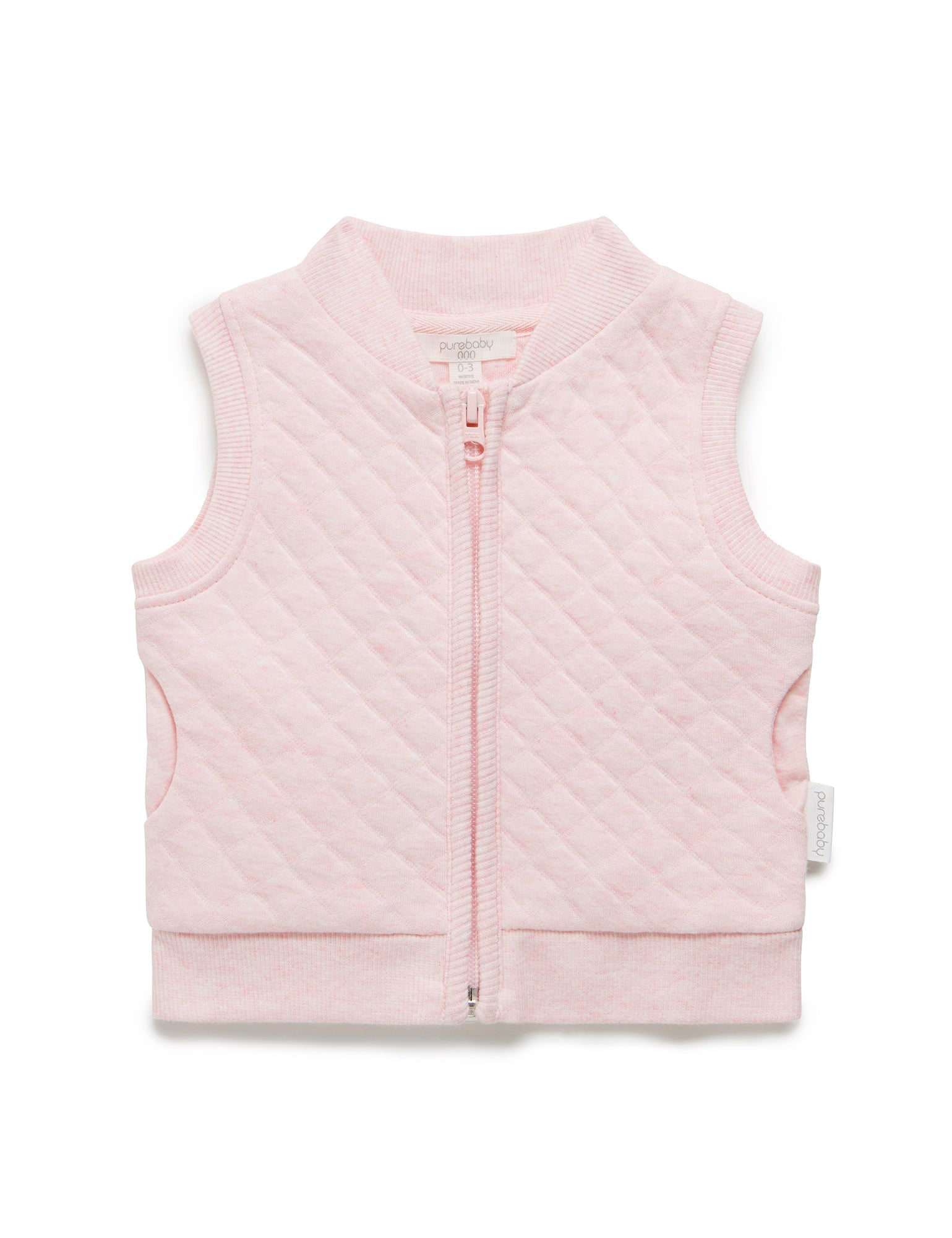 Quilted Vest - Soft Pink Melange
