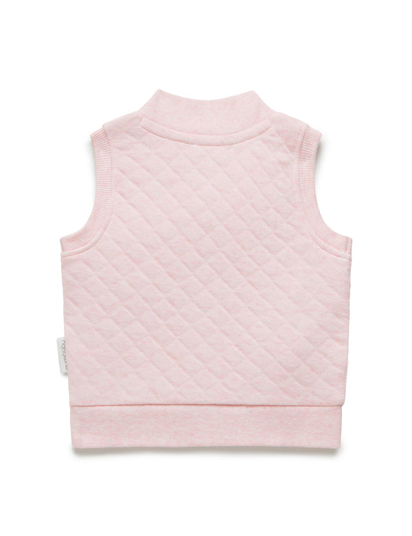 Quilted Vest - Soft Pink Melange