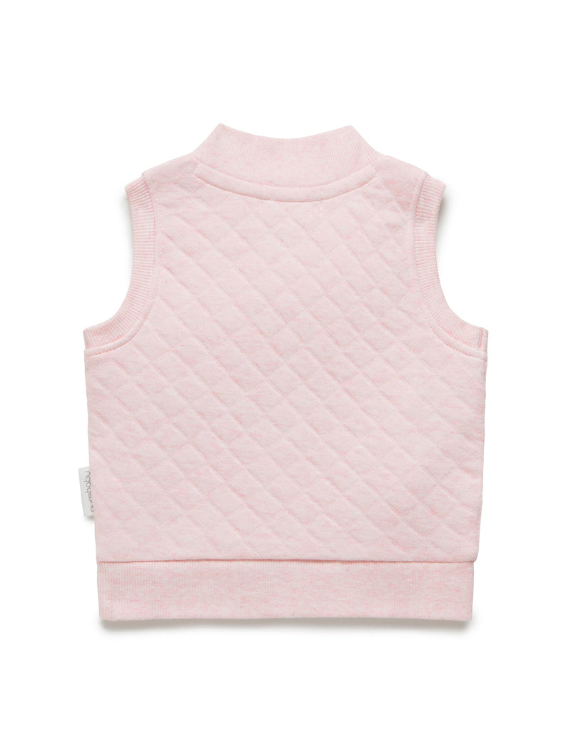 Quilted Vest - Soft Pink Melange