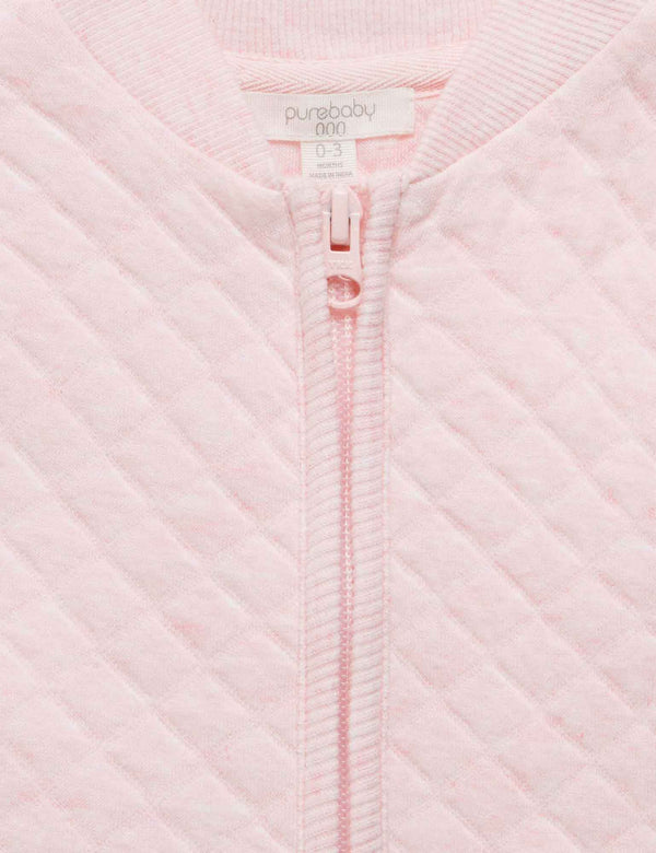 Quilted Vest - Soft Pink Melange