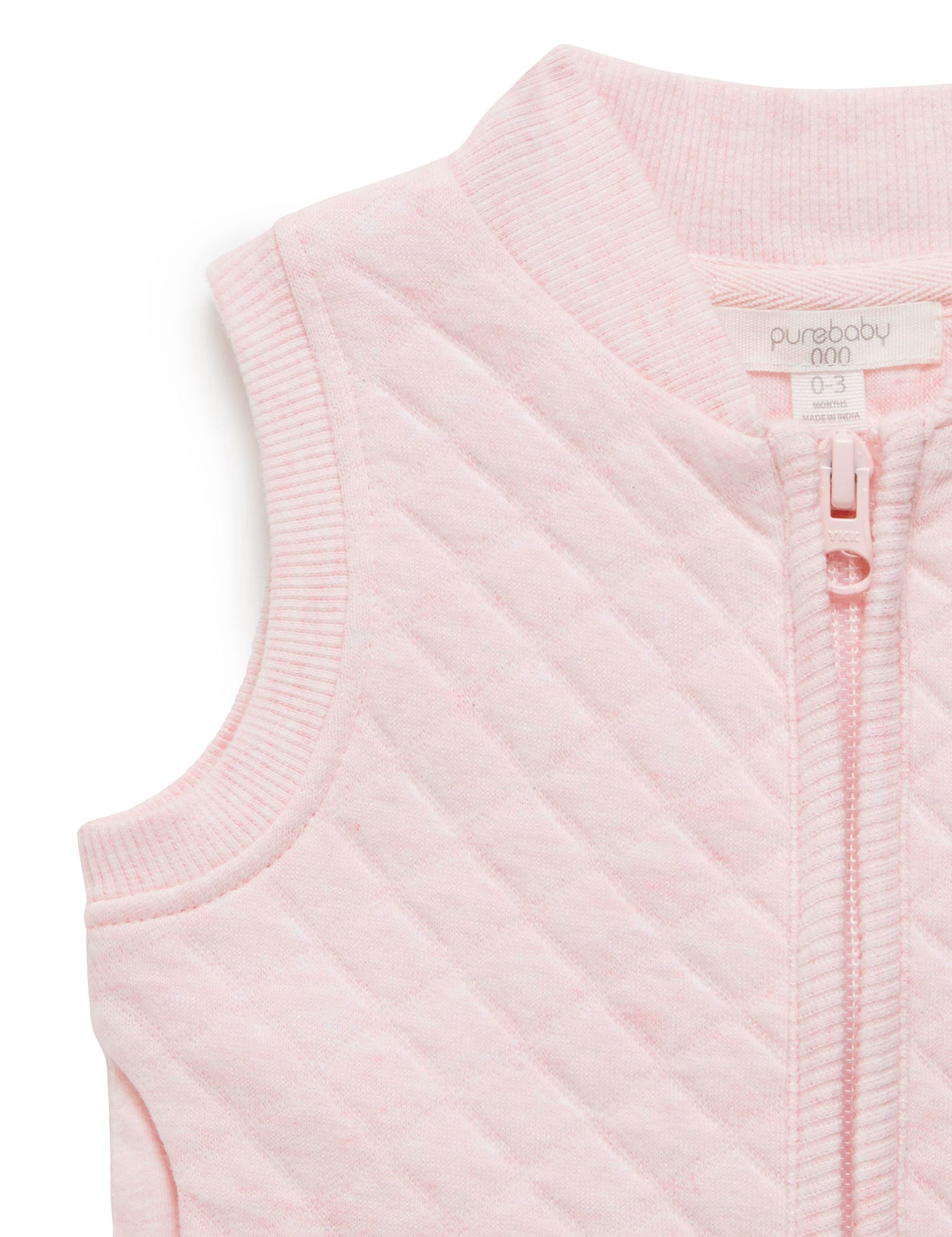 Quilted Vest - Soft Pink Melange