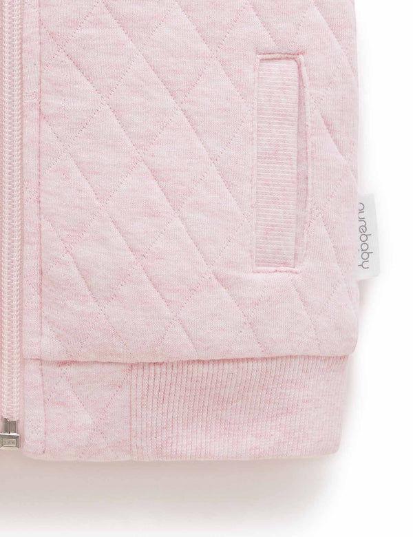Quilted Vest - Soft Pink Melange