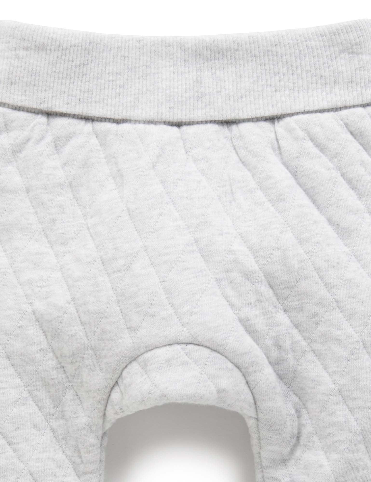 Quilted Pant - Pale Grey Melange