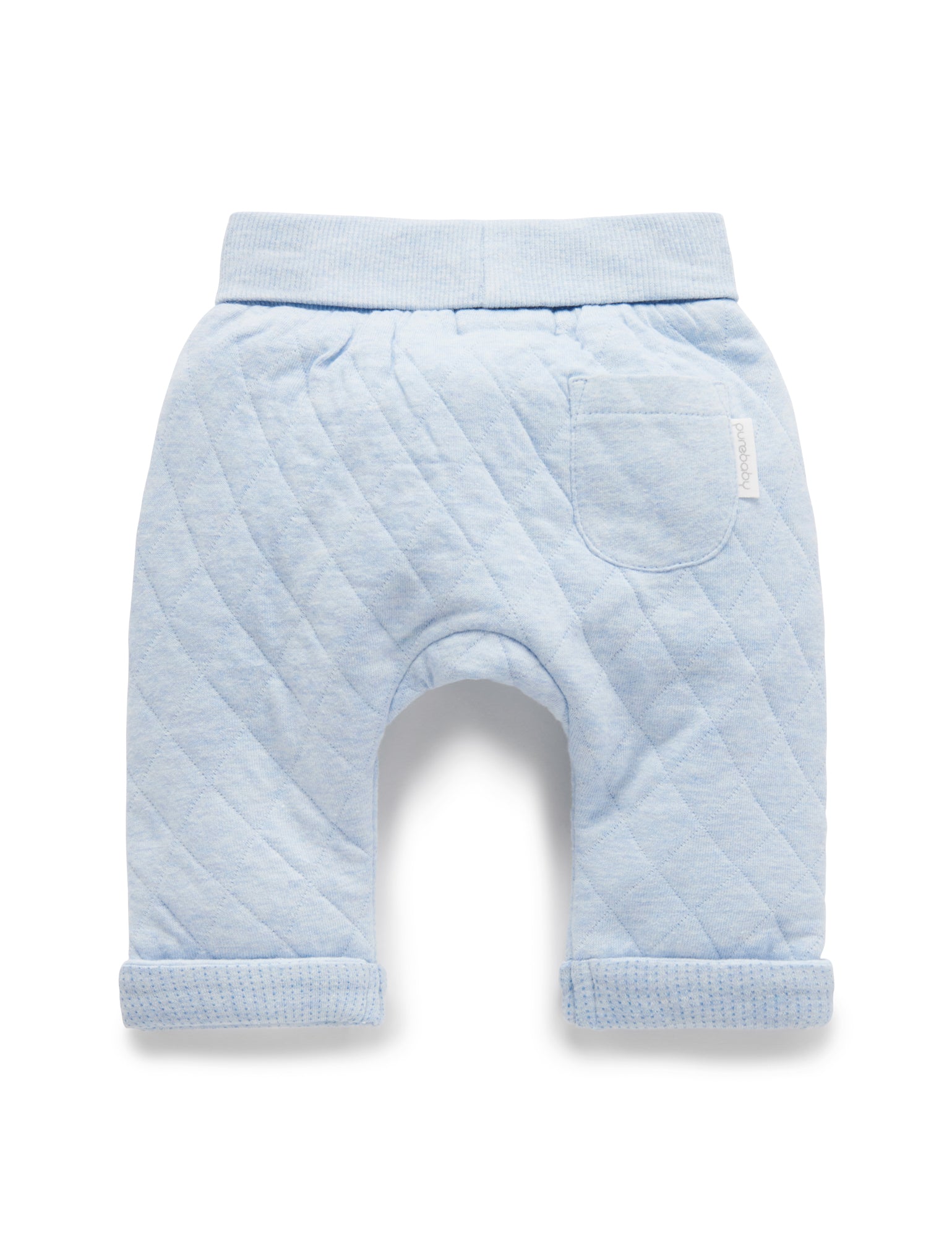 Quilted Pant - Soft Blue Melange
