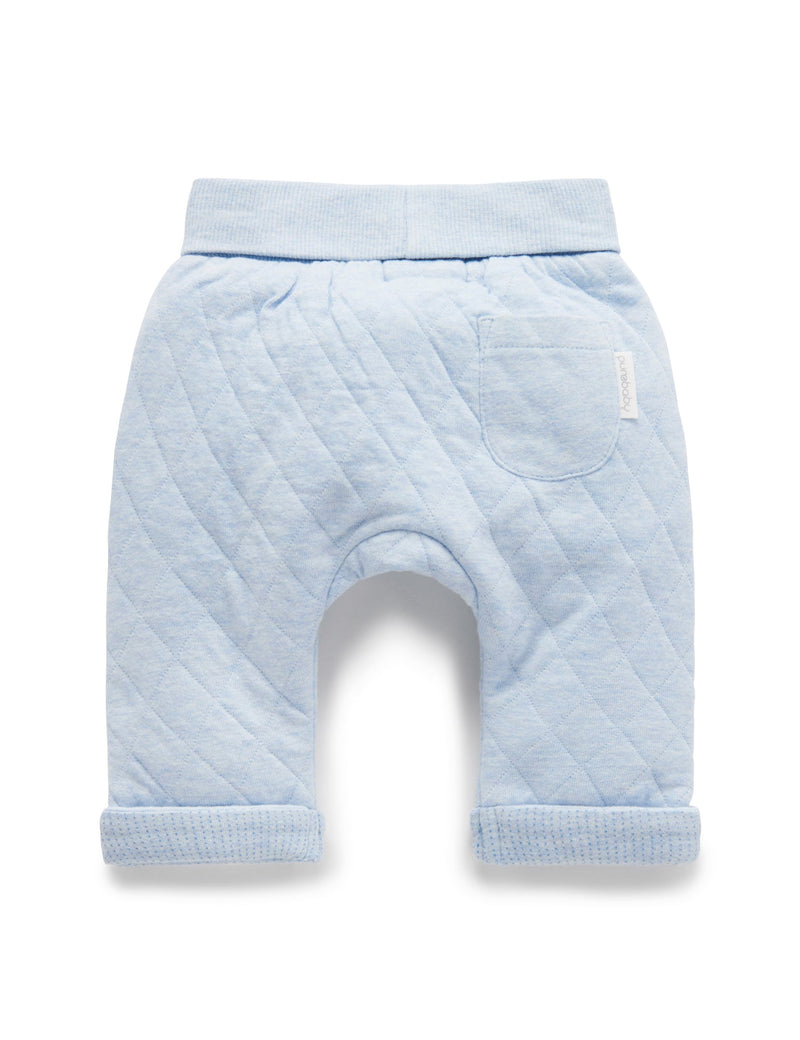Quilted Pant - Soft Blue Melange