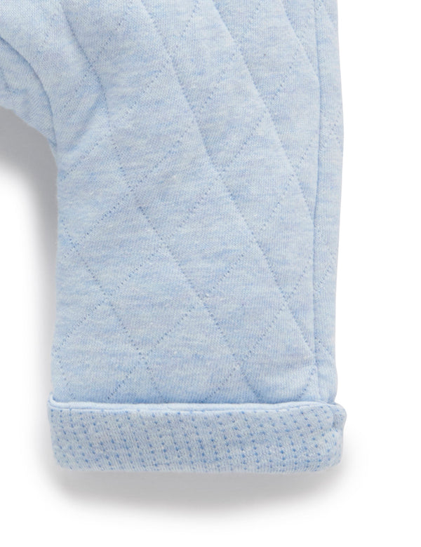 Quilted Pant - Soft Blue Melange