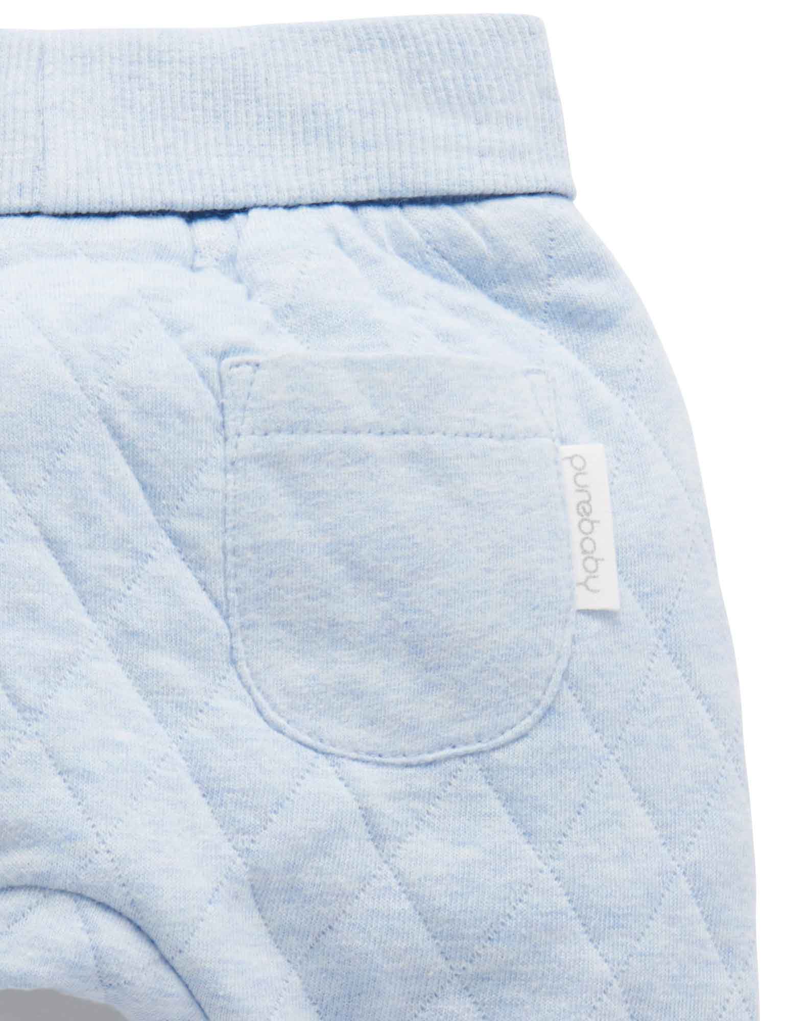 Quilted Pant - Soft Blue Melange