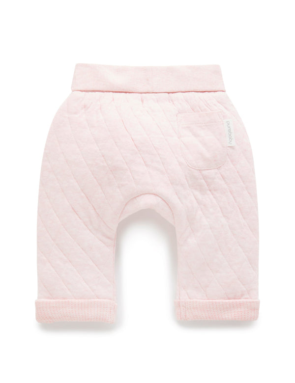 Quilted Pant - Soft Pink Melange