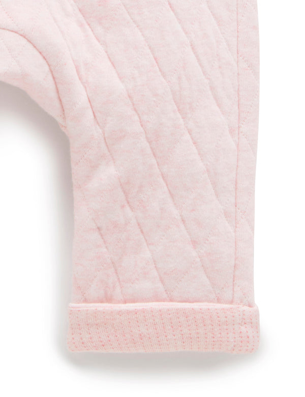 Quilted Pant - Soft Pink Melange