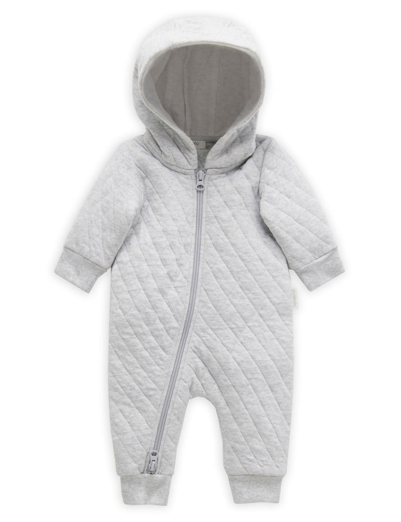 Quilted Growsuit - Pale Grey Melange