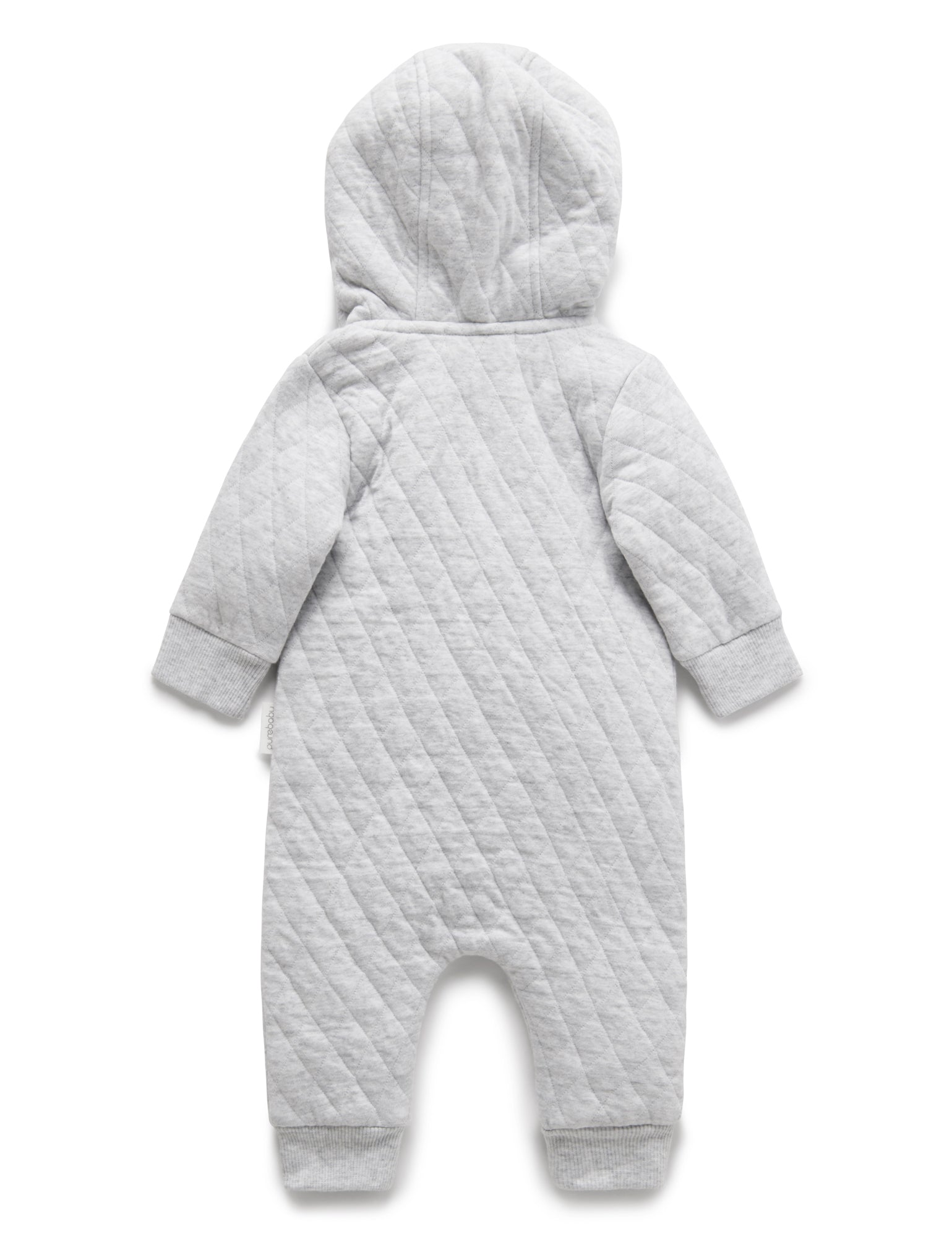 Quilted Growsuit - Pale Grey Melange
