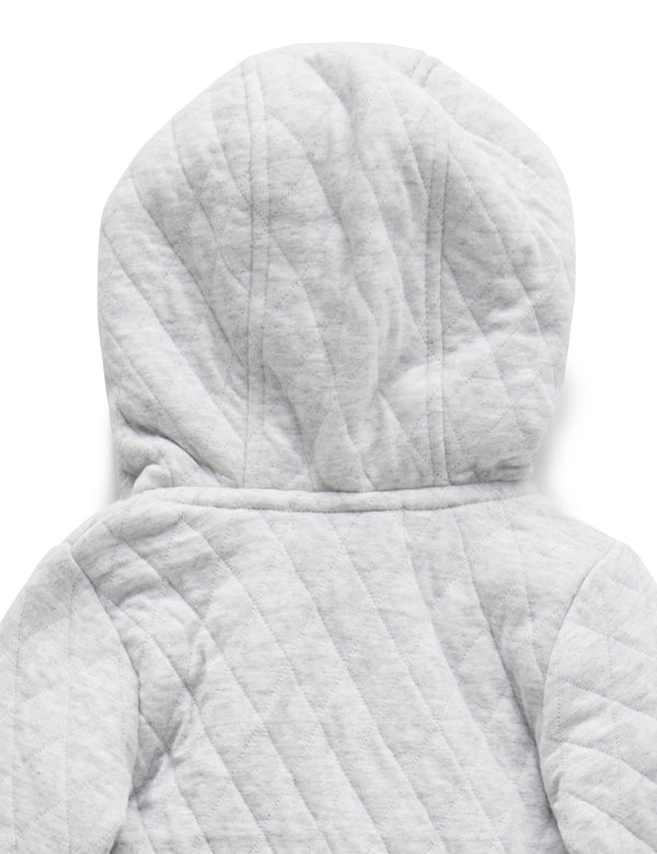 Quilted Growsuit - Pale Grey Melange