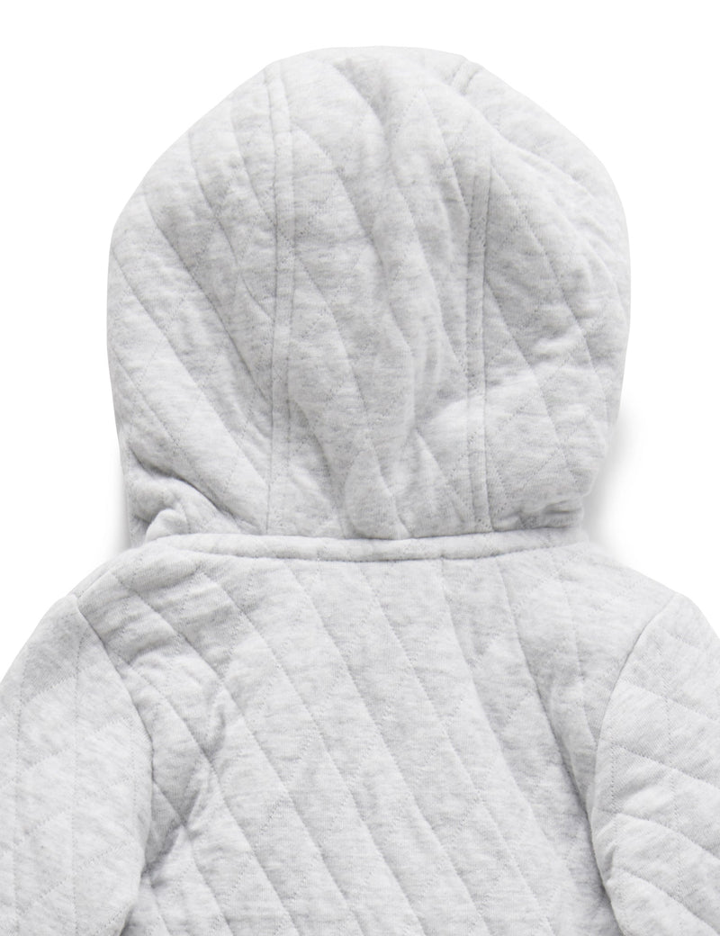 Quilted Growsuit - Pale Grey Melange