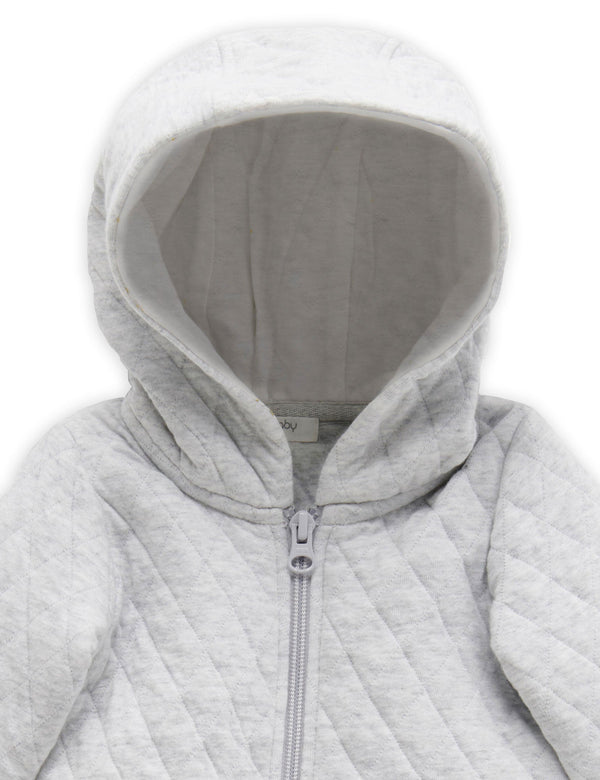 Quilted Growsuit - Pale Grey Melange