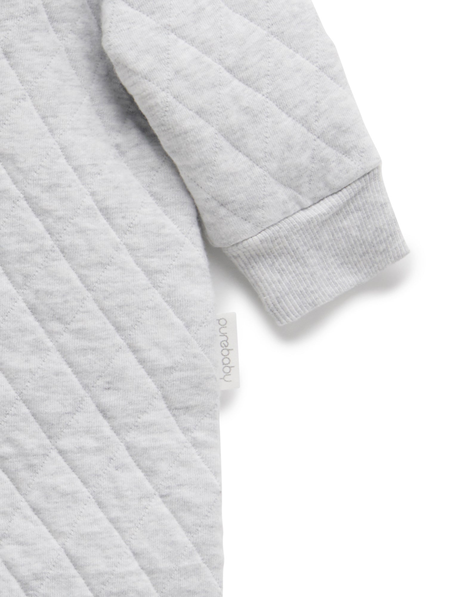 Quilted Growsuit - Pale Grey Melange