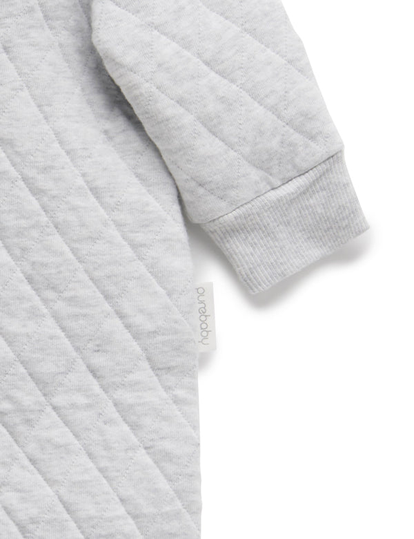 Quilted Growsuit - Pale Grey Melange