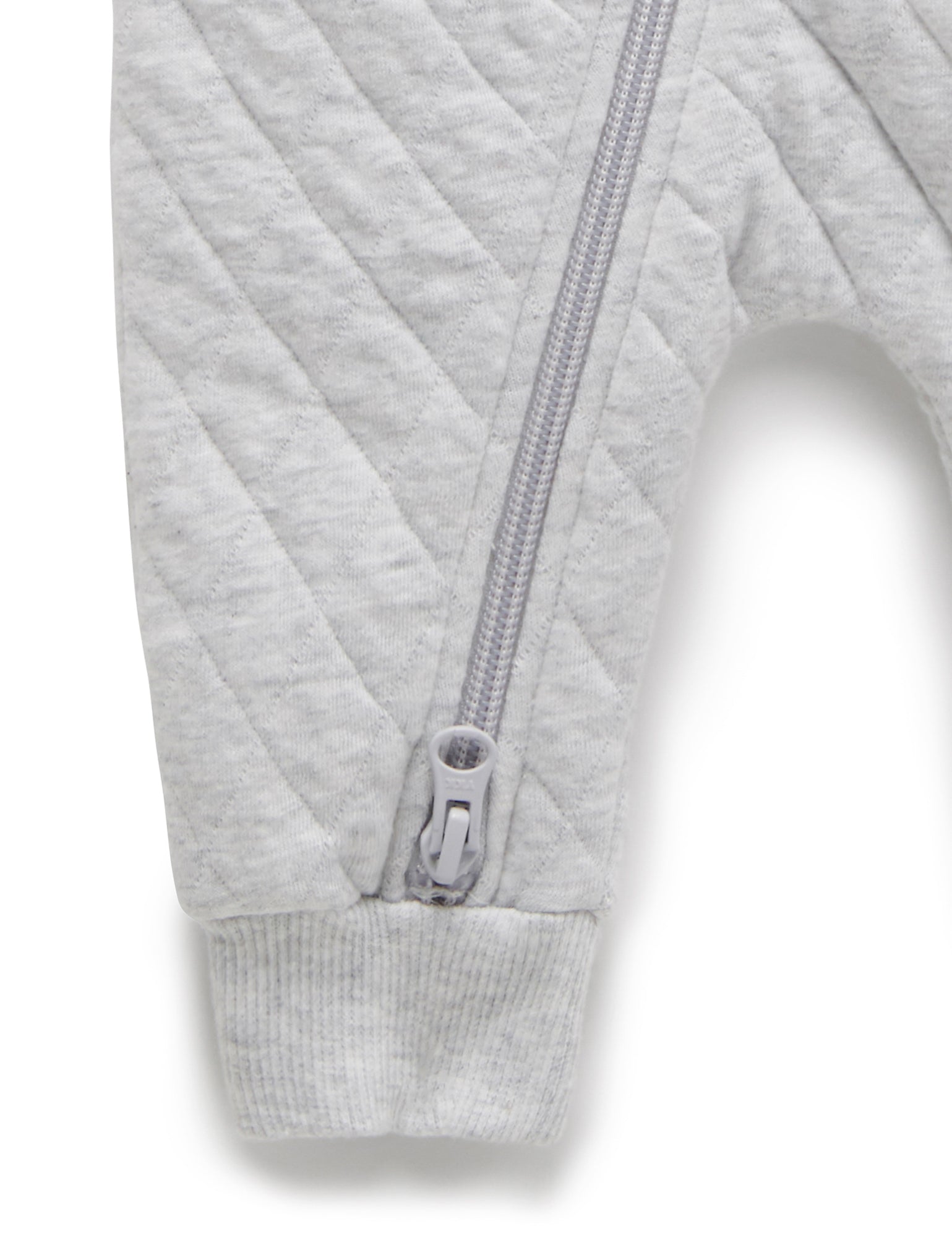 Quilted Growsuit - Pale Grey Melange