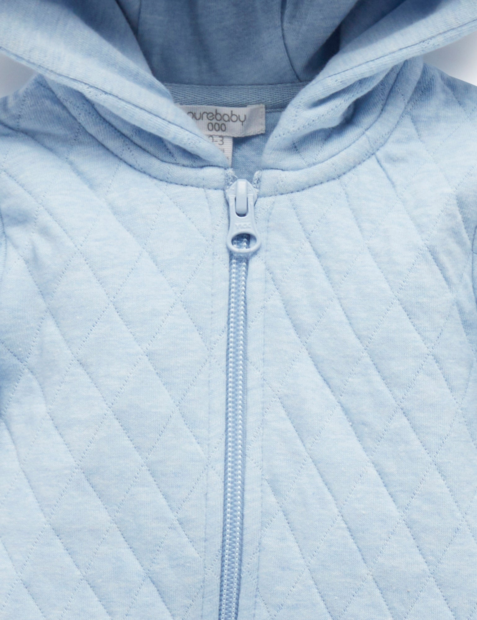 Quilted Growsuit - Soft Blue Melange
