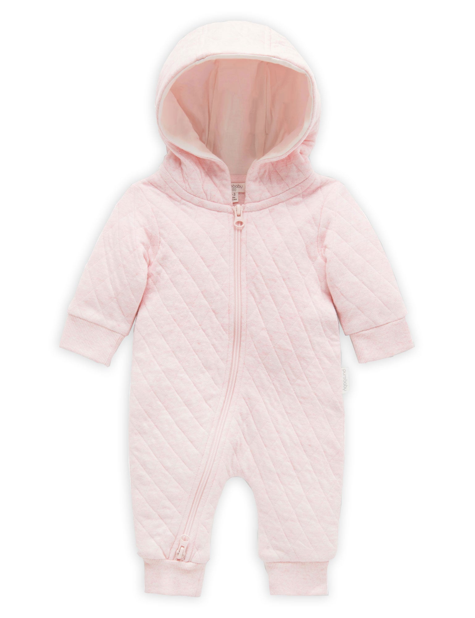 Quilted Growsuit - Soft Pink Melange
