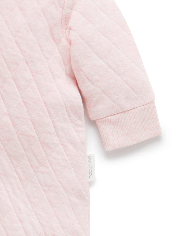 Quilted Growsuit - Soft Pink Melange