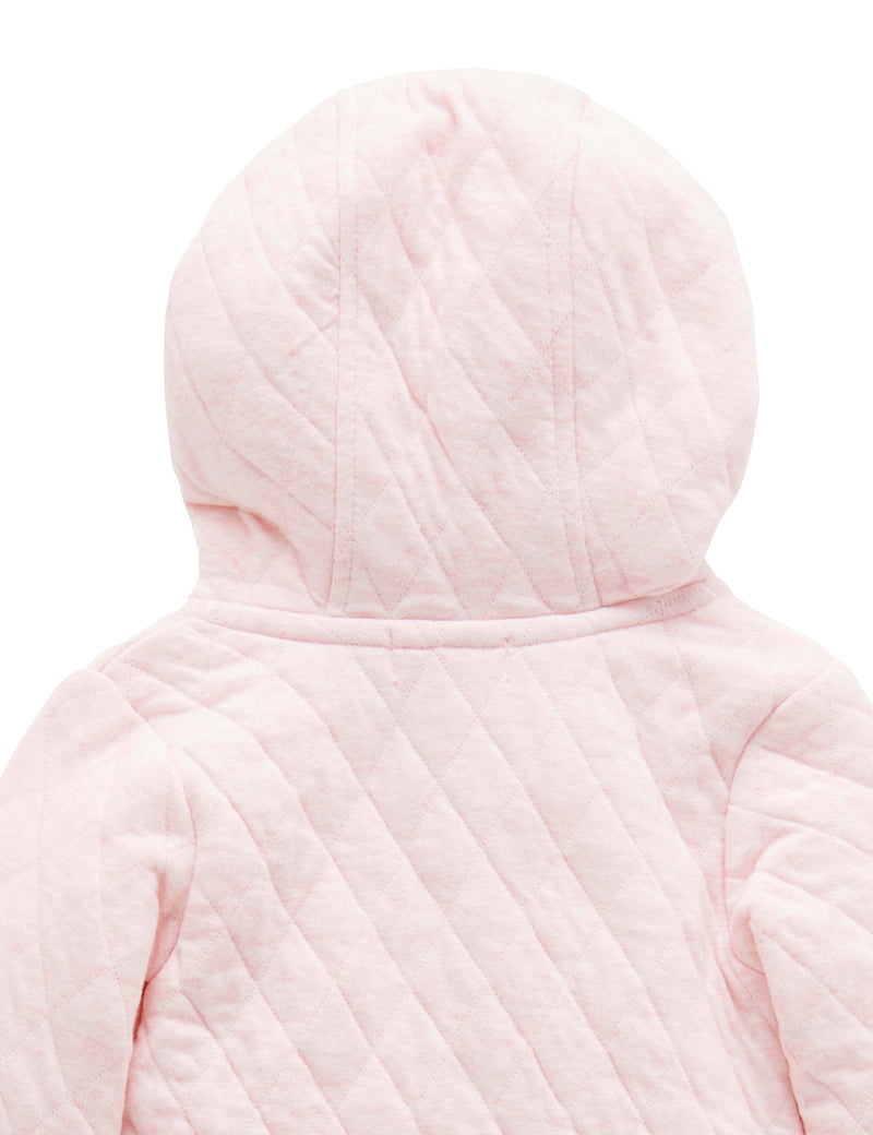Quilted Growsuit - Soft Pink Melange