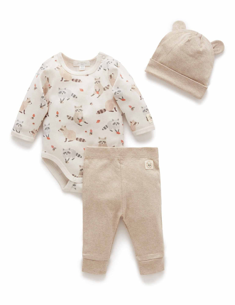 3 Piece Gift Set - Little Raccoon Print
