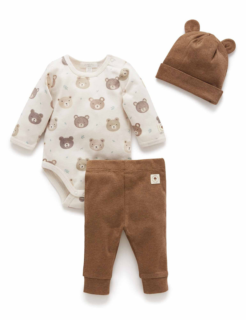 3 Piece Gift Set - Moody Bear Print