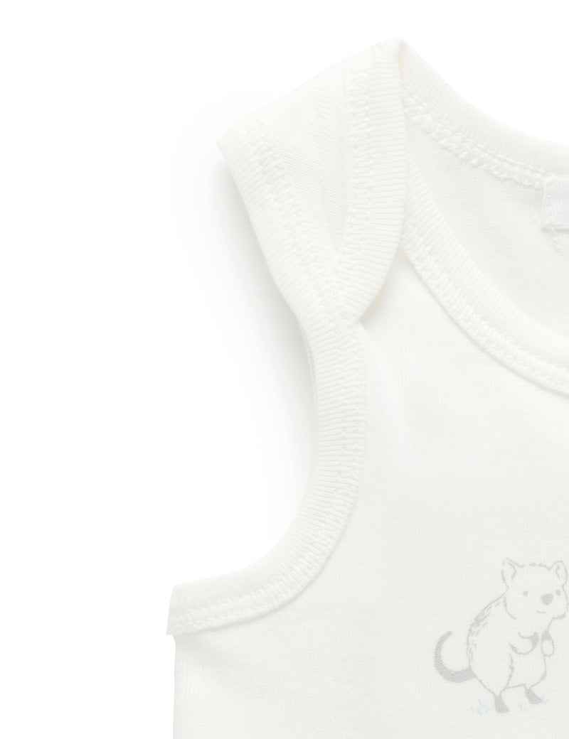 Perth Print Bodysuit - Vanilla