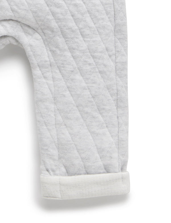 Quilted Overall - Pale Grey Melange