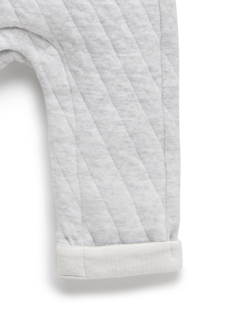 Quilted Overall - Pale Grey Melange