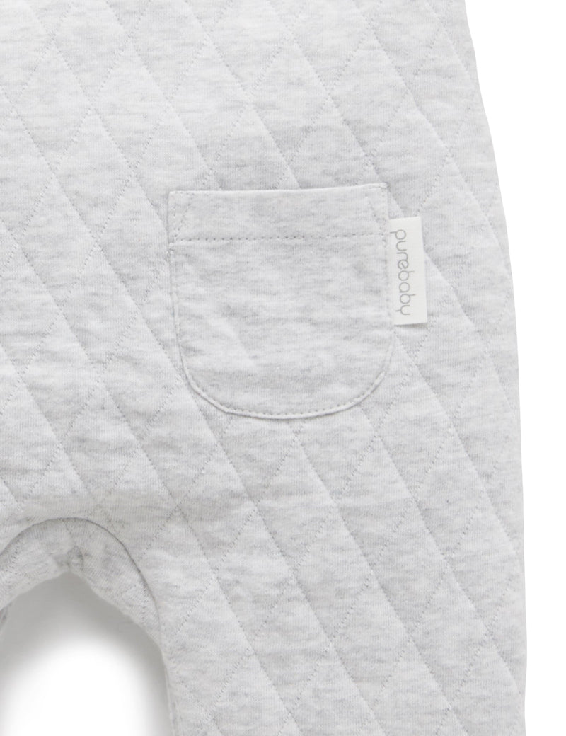Quilted Overall - Pale Grey Melange