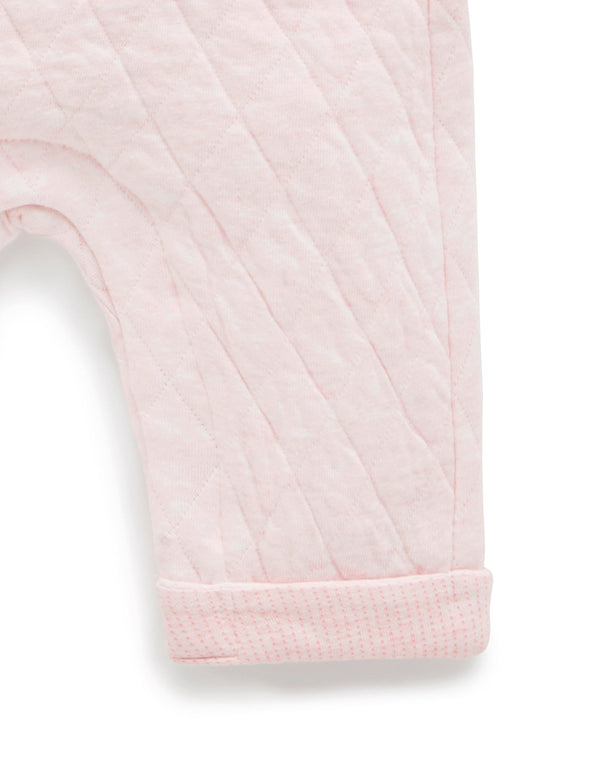 Quilted Overall - Soft Pink Melange