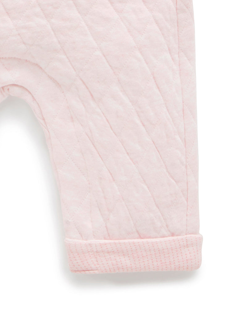 Quilted Overall - Soft Pink Melange