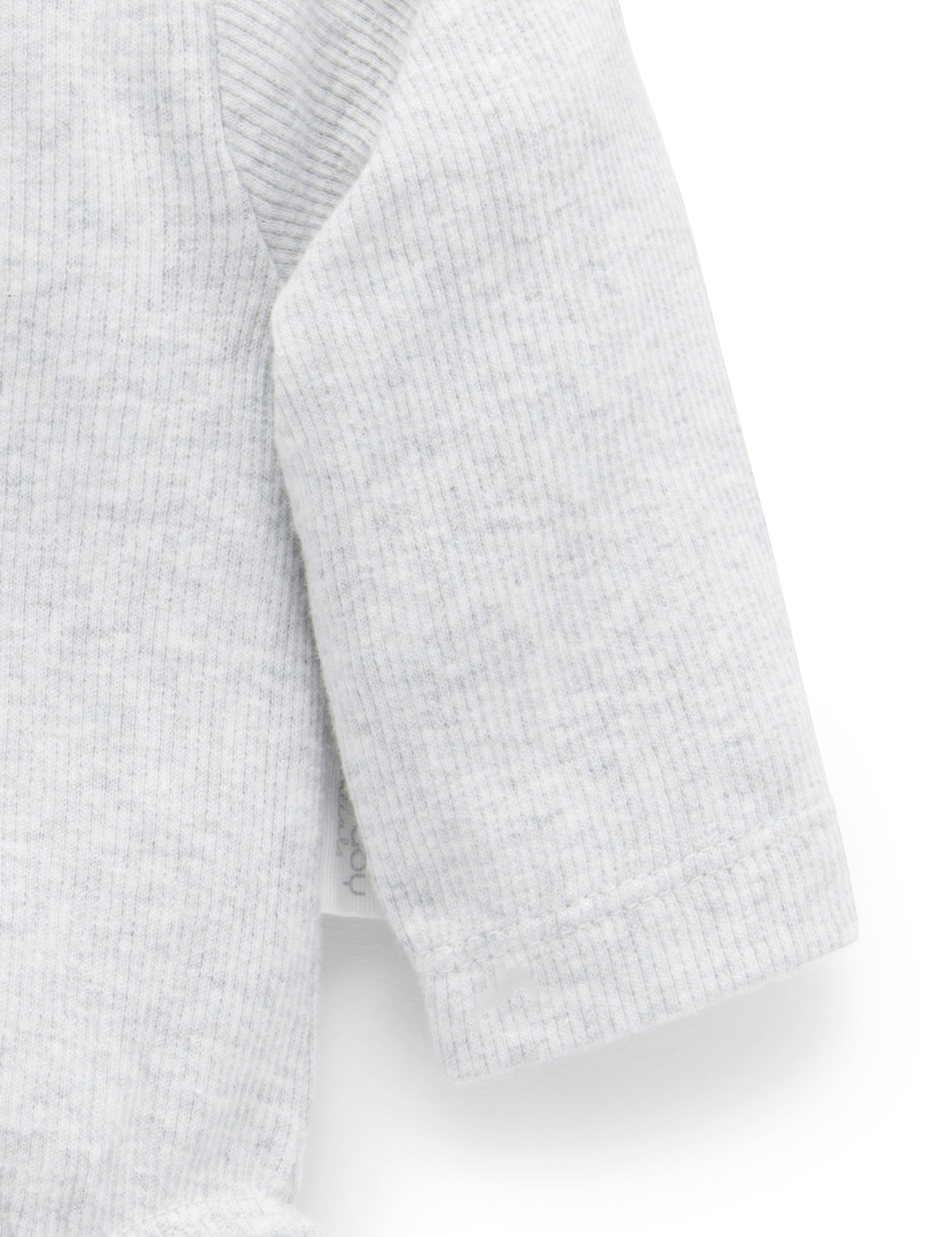 Ribbed Bodysuit Long Sleeve - Pale Grey Melange
