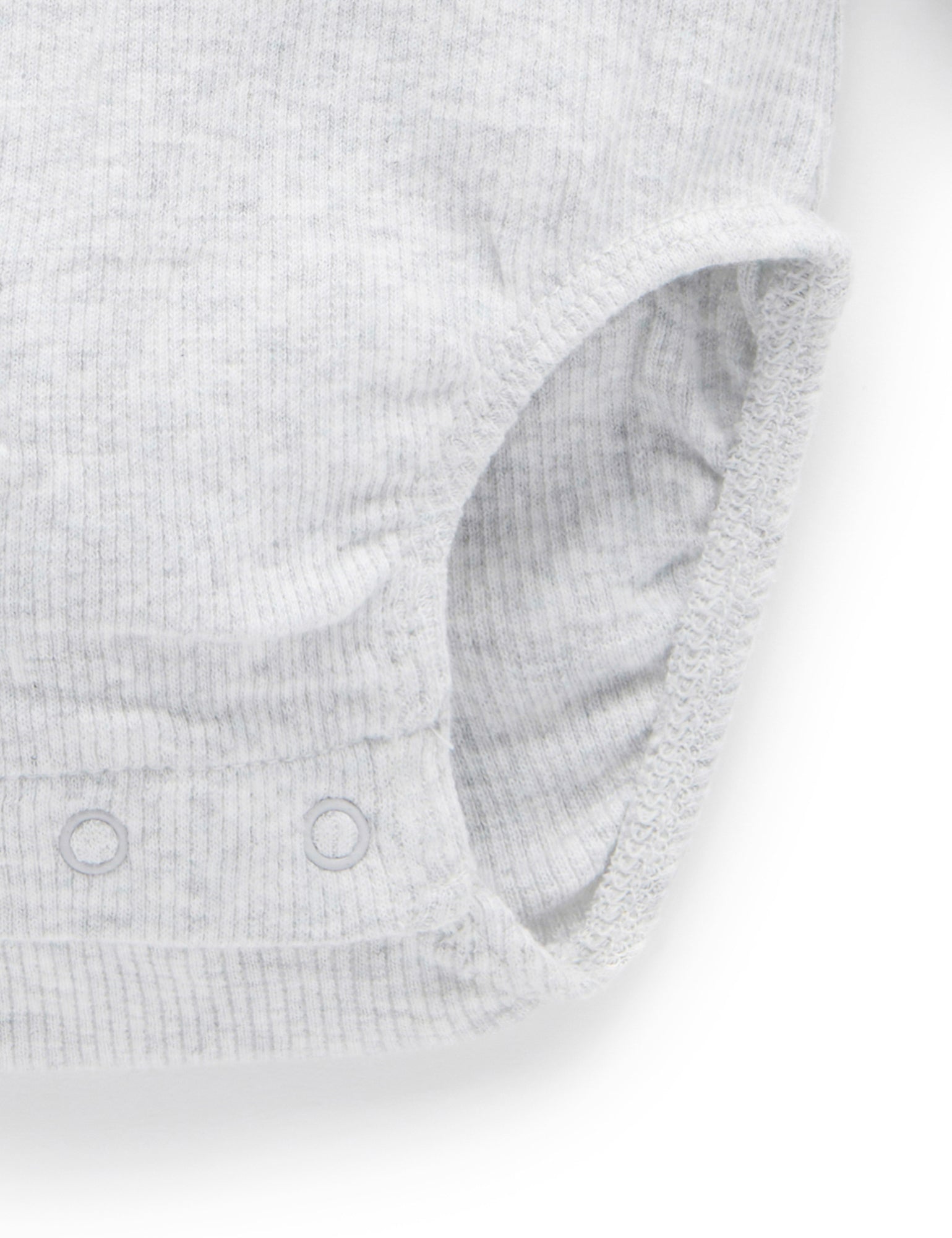 Ribbed Bodysuit Long Sleeve - Pale Grey Melange
