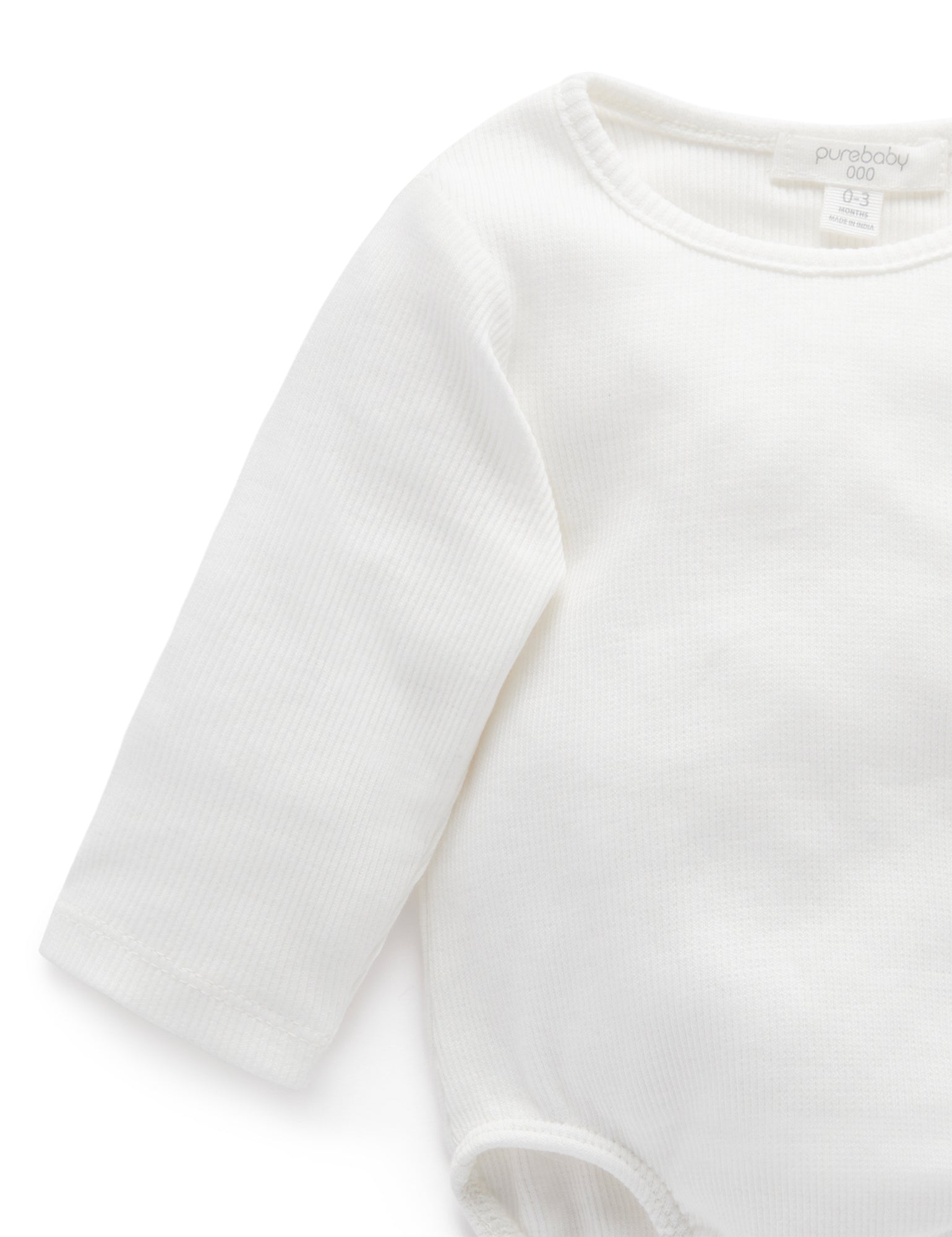 Ribbed Bodysuit Long Sleeve - Vanilla