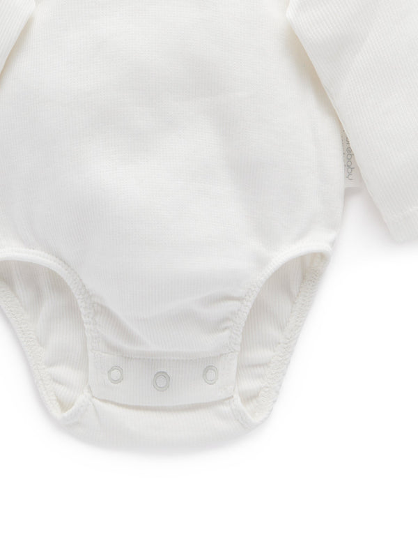 Ribbed Bodysuit Long Sleeve - Vanilla