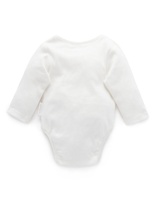 Ribbed Bodysuit Long Sleeve - Vanilla