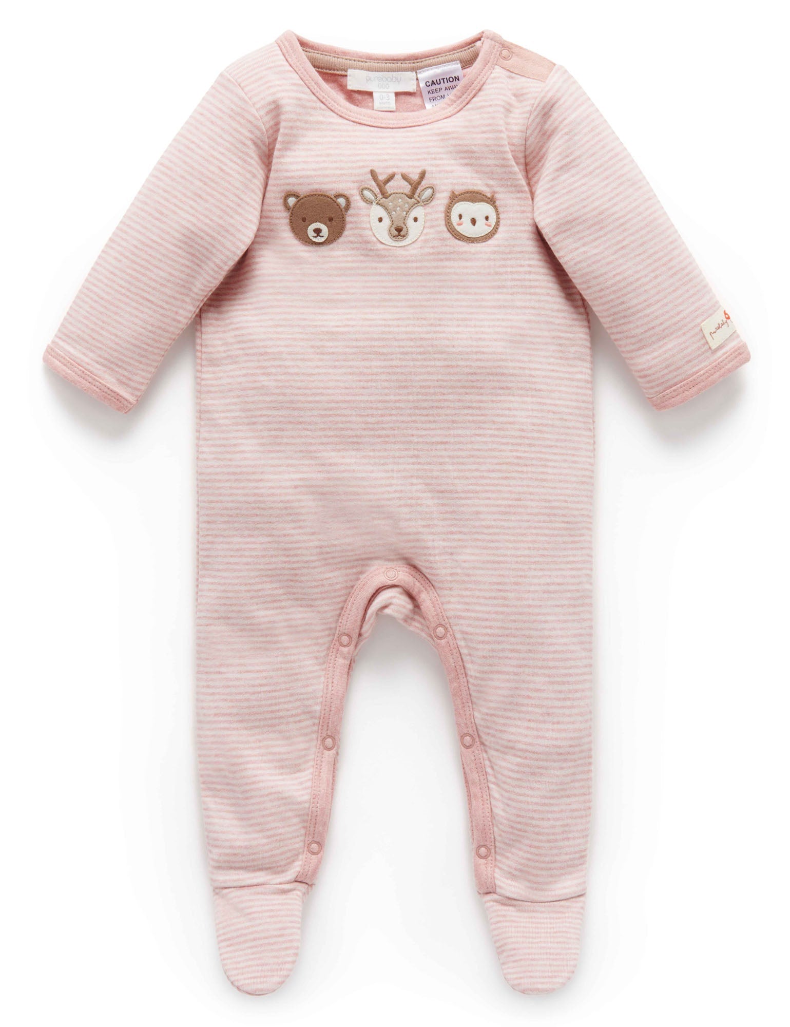 Forest Family Growsuit - Blush Mini Stripe