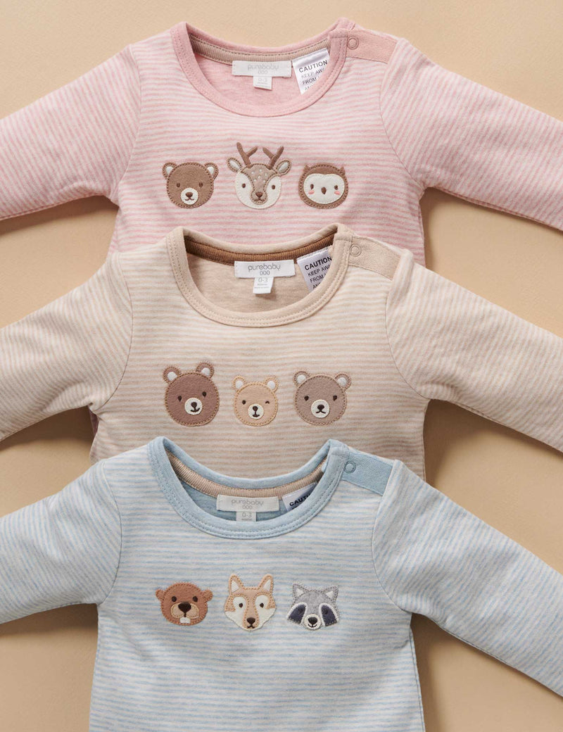 Forest Family Growsuit - Blush Mini Stripe