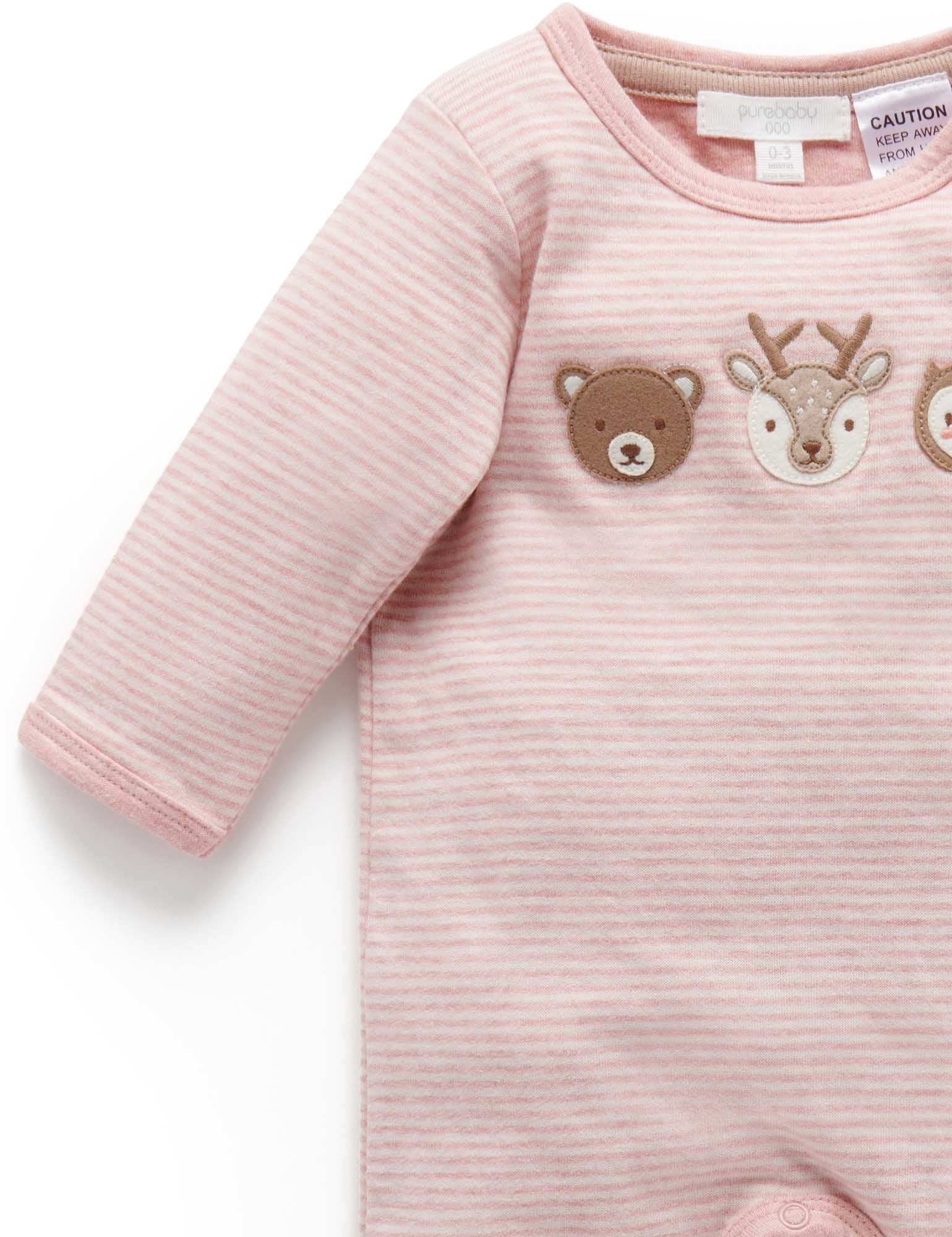 Forest Family Growsuit - Blush Mini Stripe