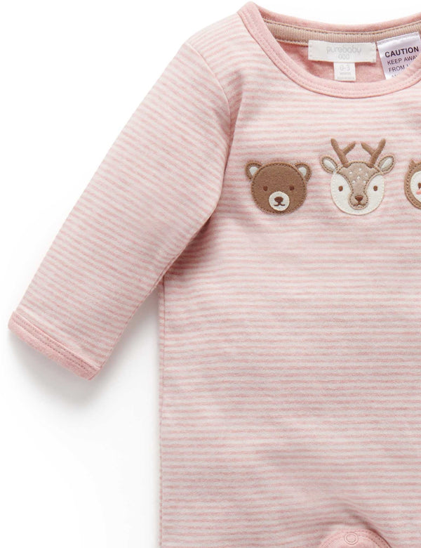 Forest Family Growsuit - Blush Mini Stripe