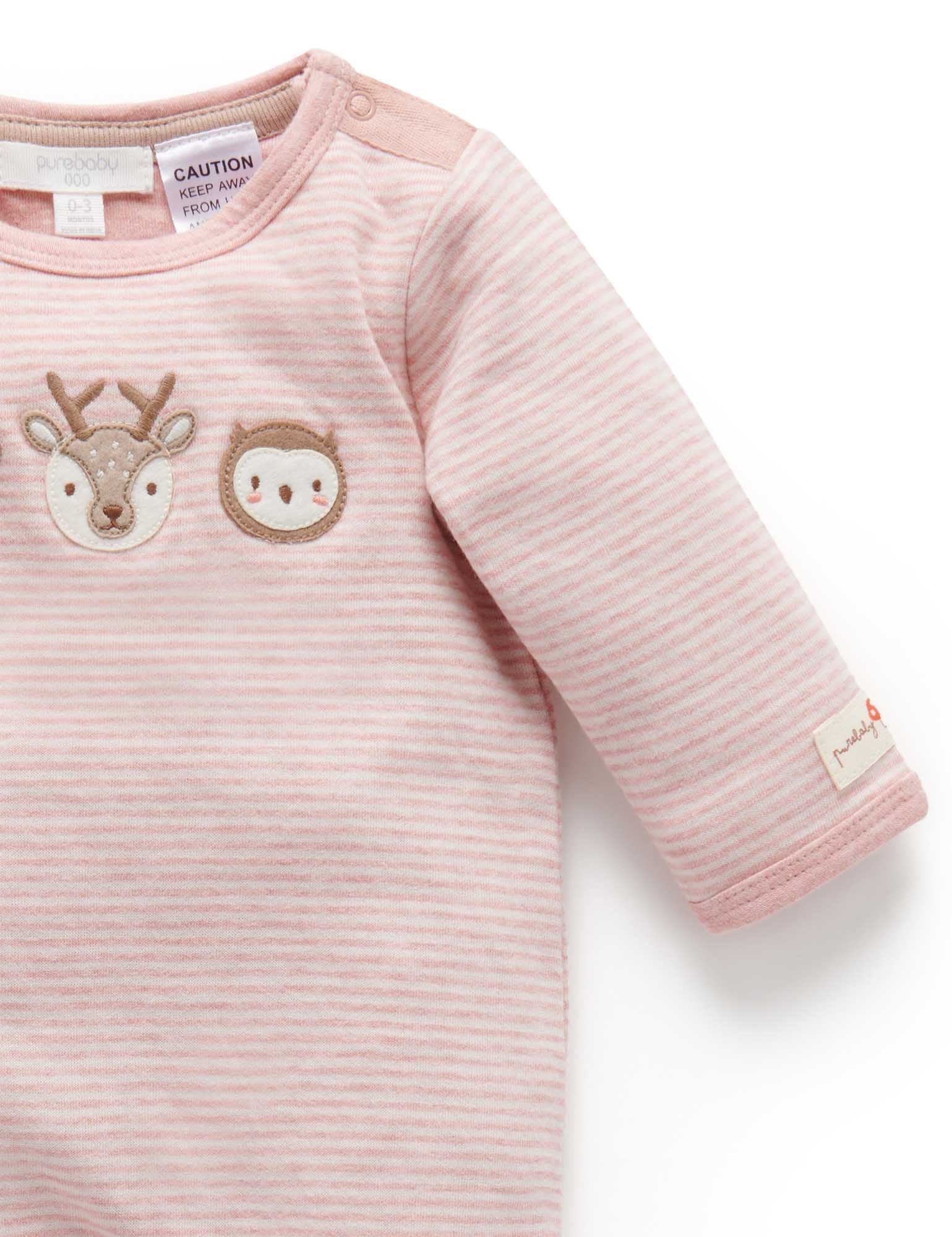 Forest Family Growsuit - Blush Mini Stripe