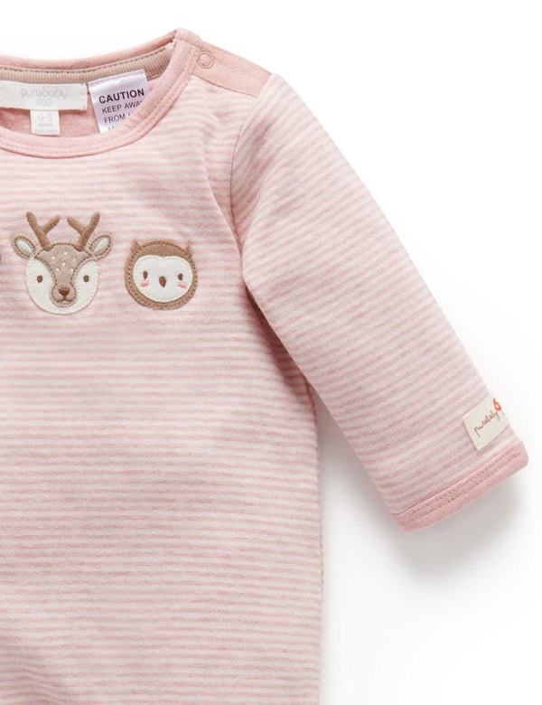 Forest Family Growsuit - Blush Mini Stripe