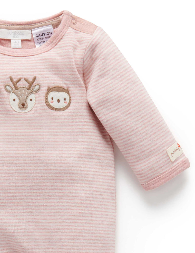Forest Family Growsuit - Blush Mini Stripe