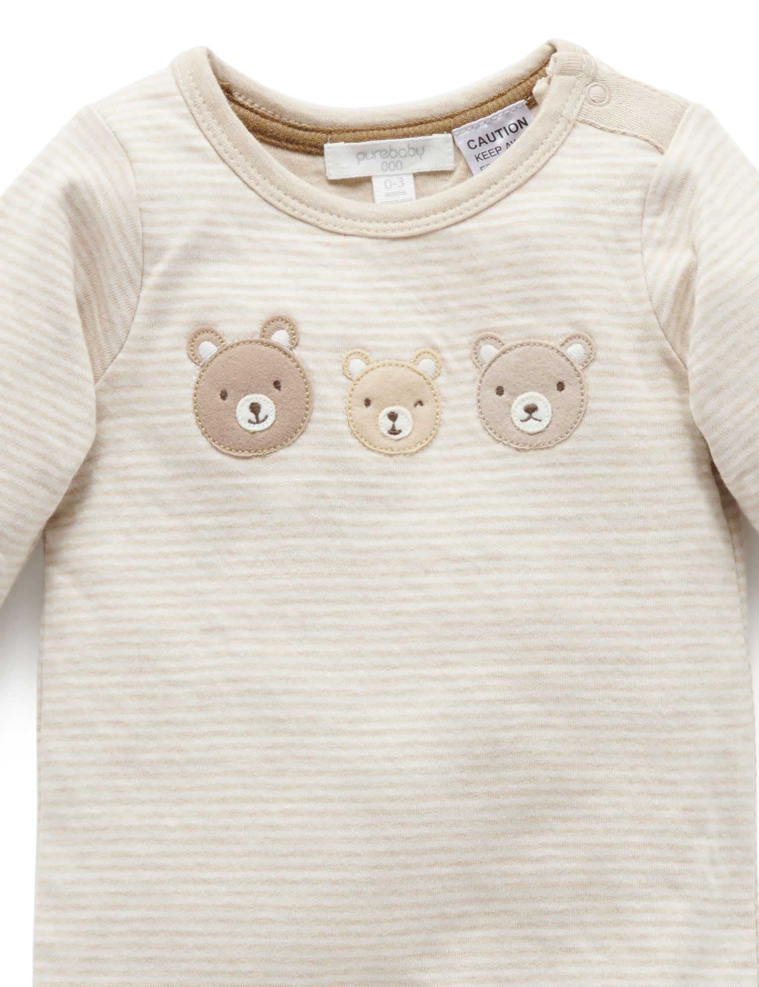 Forest Family Growsuit - Biscuit Mini Stripe